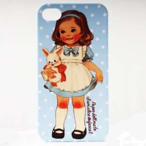  Skyblue Dot Rabit Painting Vintage Pinup Girl iPhone 4/4S 