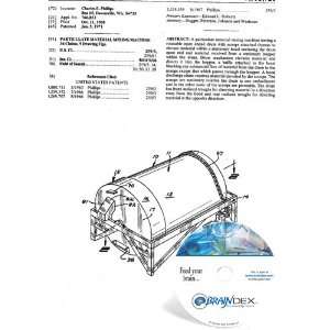   NEW Patent CD for PARTICULATE MATERIAL MIXING MACHINE 