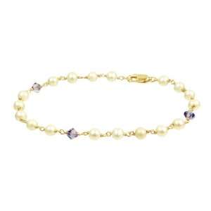   February Birthstone Amethyst Color Bicone Beads and Freshwater
