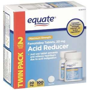 Equate   Acid Reducer, Maximum Strength, Famotidine 20 mg, 100 Tablets 