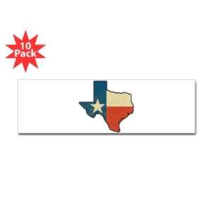  Bumper Sticker (10 Pack) Texas Flag Texas Shaped 