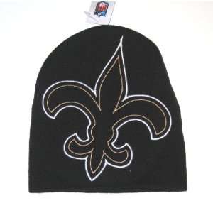 New Orleans Saints NFL Team Apparel Large Logo Black Knit 