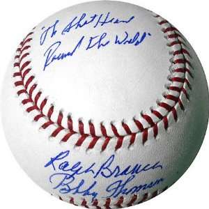  Ralph Branca and Bobby Thomson Dual Autographed Baseballs 