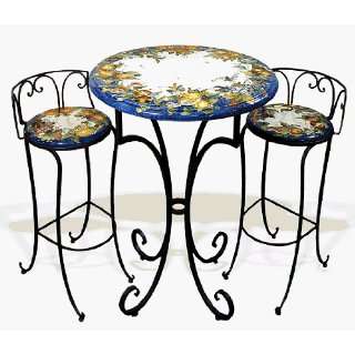   Table With Iron Base 32 Inch D X 47 Inch H Patio, Lawn & Garden