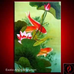 com Abstract Paintings Contemporary Paintings on Canvas Koi Painting 
