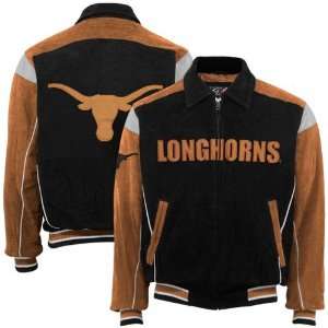  Texas Longhorns Black Suede Jacket: Sports & Outdoors