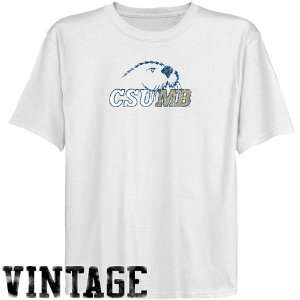 Cal State Monterey Bay Otters Youth White Distressed Logo Vintage T 