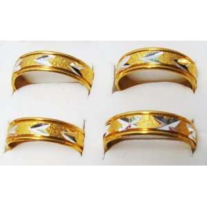  Aluminum Gold Tone Random Cut Ring   Size 9/9.5 