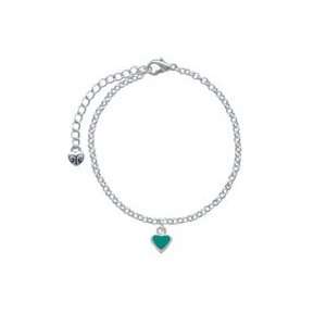  Mini Two Sided Teal Heart Elegant Charm Bracelet: Arts 
