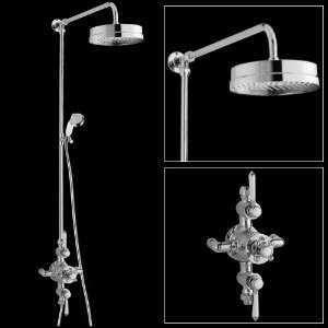  Hudson Reed Chrome Triple Exposed Traditional Thermostatic Shower 