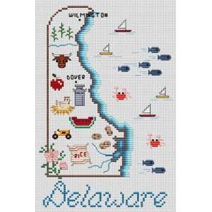  Delaware Map   Cross Stitch Pattern Arts, Crafts & Sewing