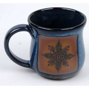  Snowflake Mug 14 oz Mug in Real Blue Glaze2D Kitchen 