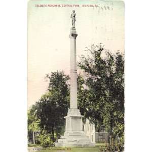  1911 Vintage Postcard   Soldiers Monument in Central Park 