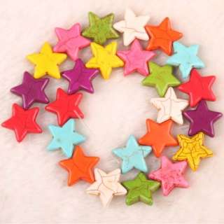 Pretty Multicolor Howlite Turquoise Star Loose Beads 1P  