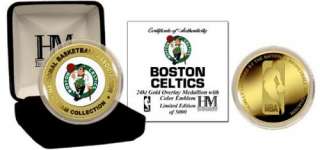 Boston Celtics 24KT GOLD & Color Team Logo COIN   COA  