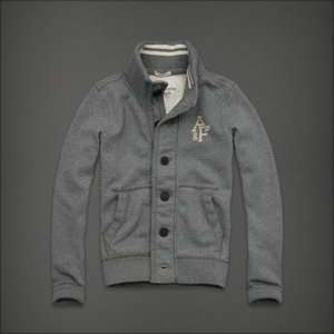 NWT Abercrombie & Fitch Mens Macomb Mountain Fleece Button Jacket Gray 