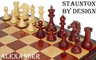 Alexanders Stallion Chess Set in Red Sandalwood, 4.4  