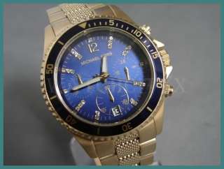 New Michael Kors Womens Chronograph watch MK5447 blue 691464725891 