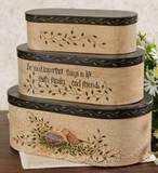Shabby Cottage Chic LIFE FRIENDS FAMILY BIRD NEST STACKING BOXES 