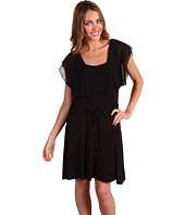 Kensie   Short Sleeve Dress with Chiffon Overlay