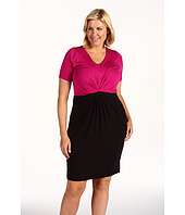 Karen Kane Plus   Plus Size Color Block Tuck Dress