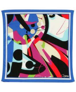 Diane Von Furstenberg royal blue cotton Butterfly Explosion scarf 