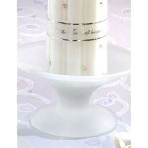  Frosted White Glass Pillar Candle Holder: Home & Kitchen