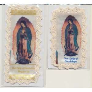 Our Lady of Guadalupe Bookmark Cloth/Lace with Matching Holy Prayer 
