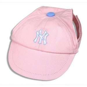  MLB Dog Cap in Pink Team New York Yankees, Size See Size 