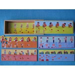  Step by Step Wooden Sequence Puzzle Set/6: Toys & Games