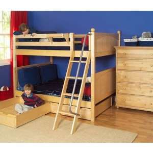   Full Over Full Medium High Bunk Bed with Under Bed Storage Drawers
