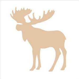 Silhouette   Moose Stretched Wall Art Size: 18 x 18, Color: Light 