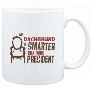 com Mug White  MY Dachshund IS SMARTER THAN YOUR PRESIDENT   Dogs 