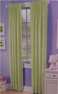 Lime Green Panel Curtain Checkered Kids Room Checker 047724186412 