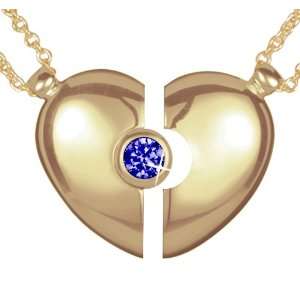   Azar Vermeil Magnetic Heart Pendant with Blue Sapphire CZ Petra Azar