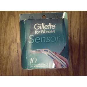  Gillette for Women Sensor 10 Cartridges with Aloe and 
