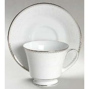 : Noritake Abbeyville Footed Cup & Saucer Set, Fine China Dinnerware 