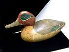 Tom Taber Signed Duck Decoy Wood Green Wing Teal