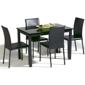  Chintaly Imports Estelle 5 Piece Dining Table Set in Black 