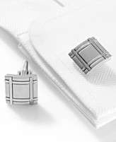 Kenneth Cole Reaction Cufflinks, Brushed Rhodium Square