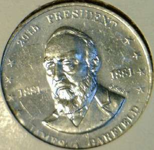   Garfield Mr. President Commemorative Shell Game Medal Token   Coin
