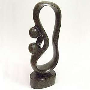  African Mother, Child, Infinity Shona Stone Sculpture 