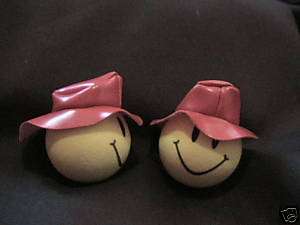 Smiley Face Antenna Topper Ball with red rain hat Smile  