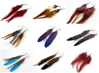   Feather Earring Mixed Colour Style Wholesaler Freeshipping  