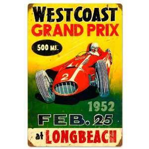  West Coast Grand Prix Automotive Vintage Metal Sign
