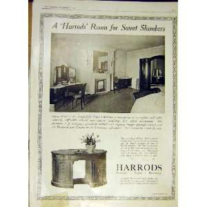  Harrods Advert Furniture Carpets Decorations Print 1918 