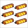 18 LED Emergency Vehicle Strobe Lights for Front Grille/Deck   Amber 