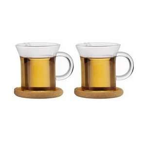 Bodum Shin Bistro Glass Tea Cup Mug Set, 2 pc:  Kitchen 