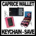   Caprice Leather Wallet ID Holder Credit Card Case Keychain Women