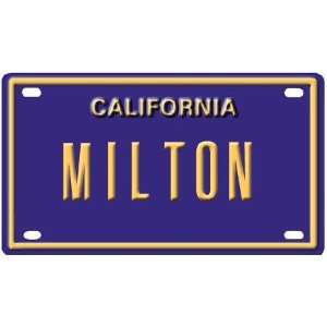   Milton Mini Personalized California License Plate 